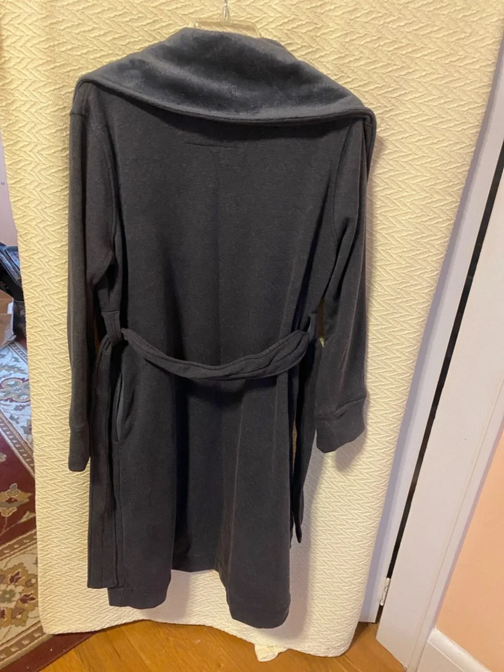 UGG Women's Charcoal Plush Shawl Collar Robe